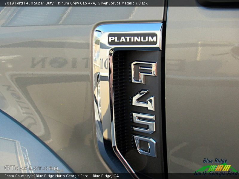 Silver Spruce Metallic / Black 2019 Ford F450 Super Duty Platinum Crew Cab 4x4
