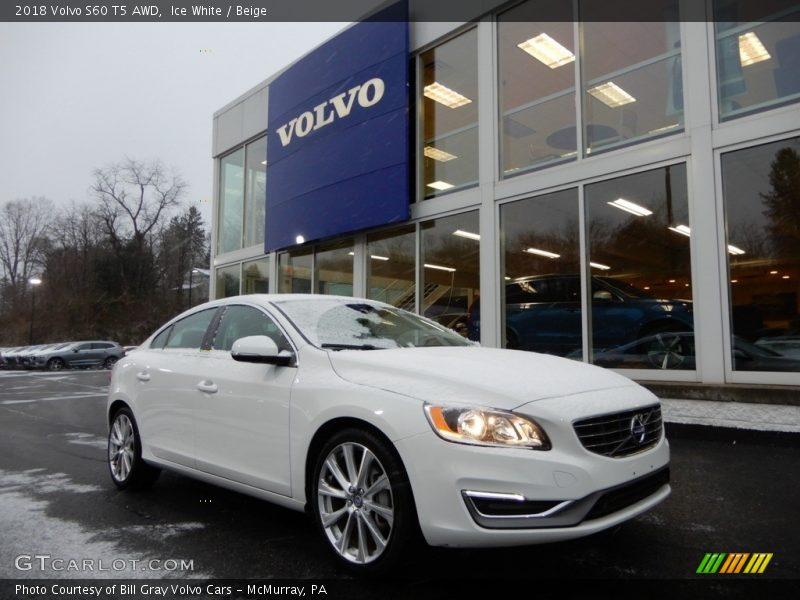 Ice White / Beige 2018 Volvo S60 T5 AWD