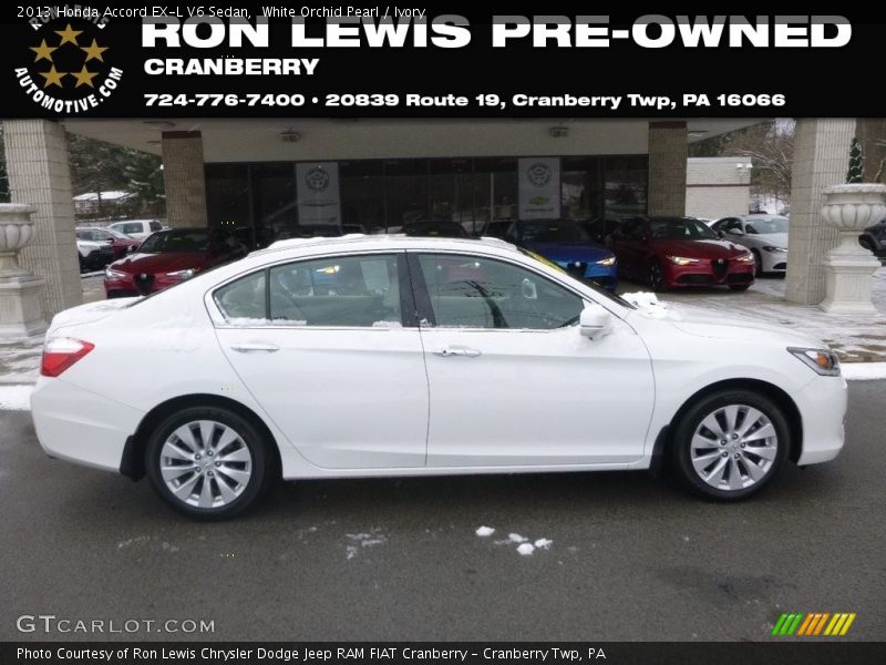 White Orchid Pearl / Ivory 2013 Honda Accord EX-L V6 Sedan