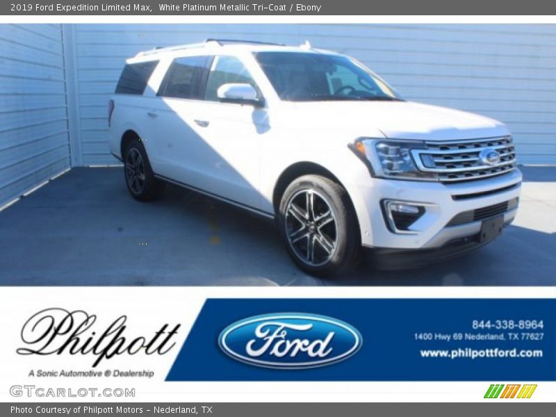 White Platinum Metallic Tri-Coat / Ebony 2019 Ford Expedition Limited Max