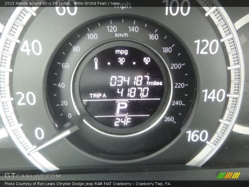 White Orchid Pearl / Ivory 2013 Honda Accord EX-L V6 Sedan