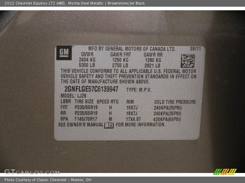 Mocha Steel Metallic / Brownstone/Jet Black 2012 Chevrolet Equinox LTZ AWD
