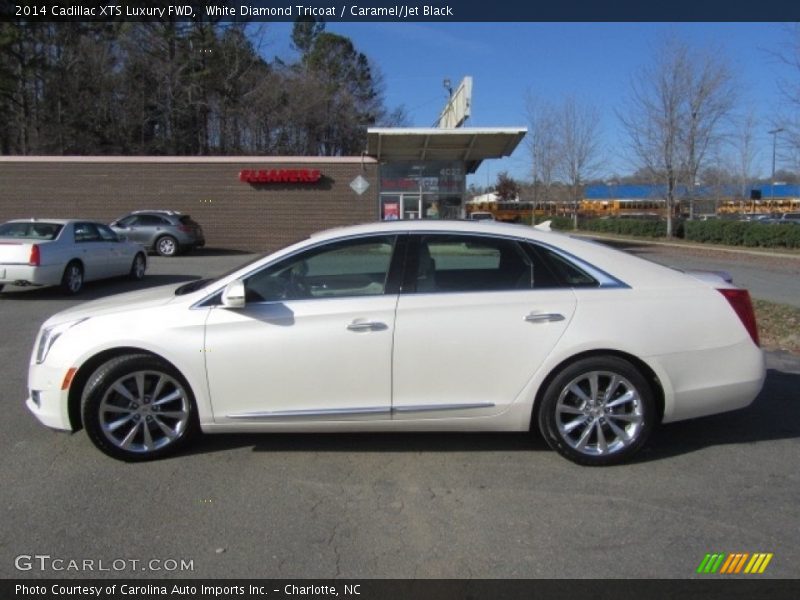 White Diamond Tricoat / Caramel/Jet Black 2014 Cadillac XTS Luxury FWD