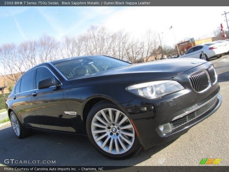 Black Sapphire Metallic / Oyster/Black Nappa Leather 2009 BMW 7 Series 750Li Sedan