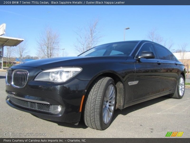 Black Sapphire Metallic / Oyster/Black Nappa Leather 2009 BMW 7 Series 750Li Sedan