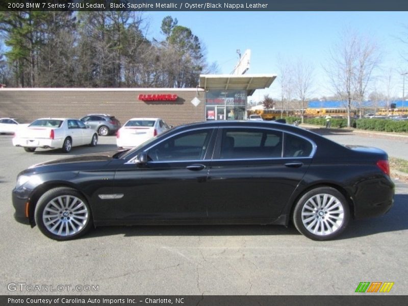 Black Sapphire Metallic / Oyster/Black Nappa Leather 2009 BMW 7 Series 750Li Sedan