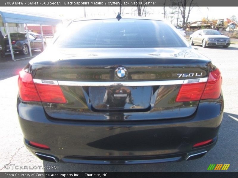 Black Sapphire Metallic / Oyster/Black Nappa Leather 2009 BMW 7 Series 750Li Sedan