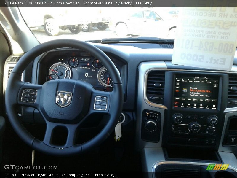 Bright Silver Metallic / Black/Diesel Gray 2019 Ram 1500 Classic Big Horn Crew Cab