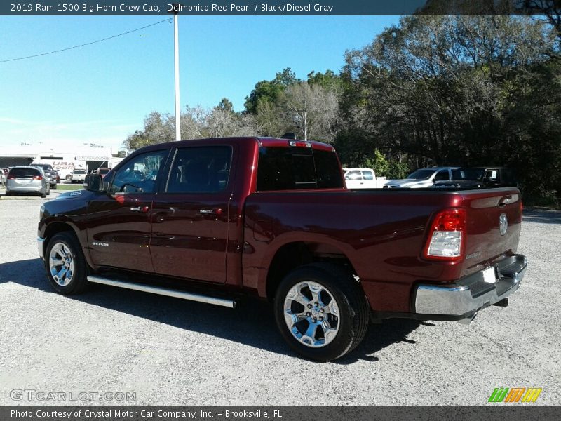 Delmonico Red Pearl / Black/Diesel Gray 2019 Ram 1500 Big Horn Crew Cab