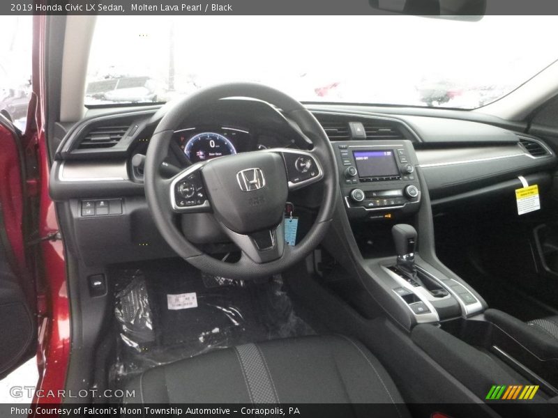 Molten Lava Pearl / Black 2019 Honda Civic LX Sedan