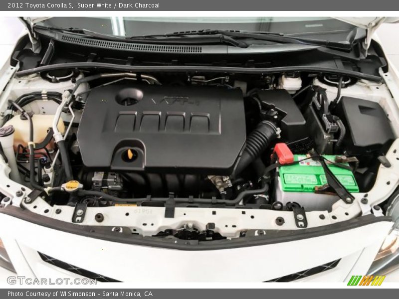 Super White / Dark Charcoal 2012 Toyota Corolla S