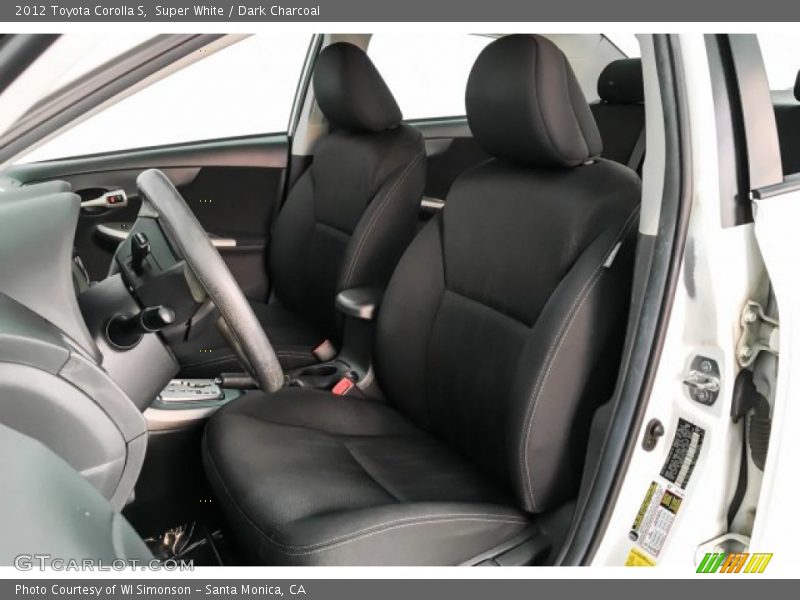 Super White / Dark Charcoal 2012 Toyota Corolla S