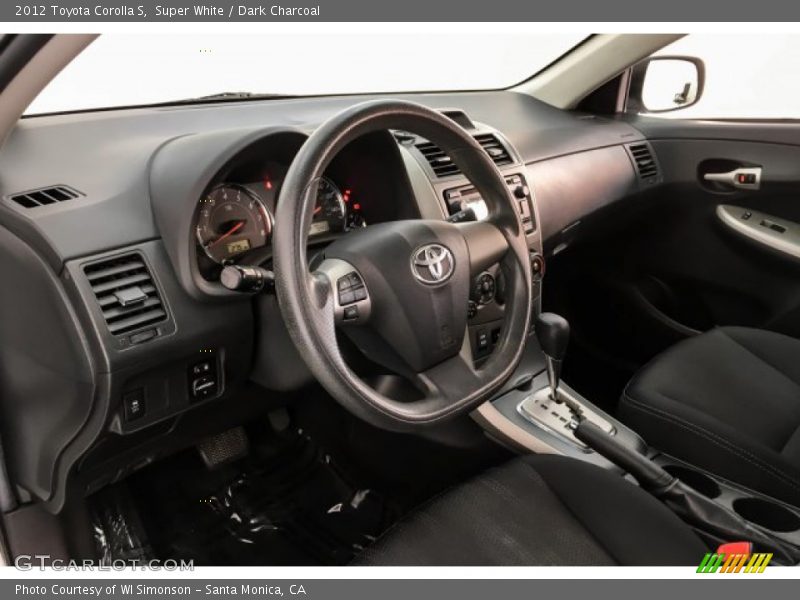 Super White / Dark Charcoal 2012 Toyota Corolla S