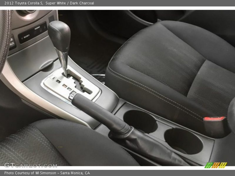 Super White / Dark Charcoal 2012 Toyota Corolla S