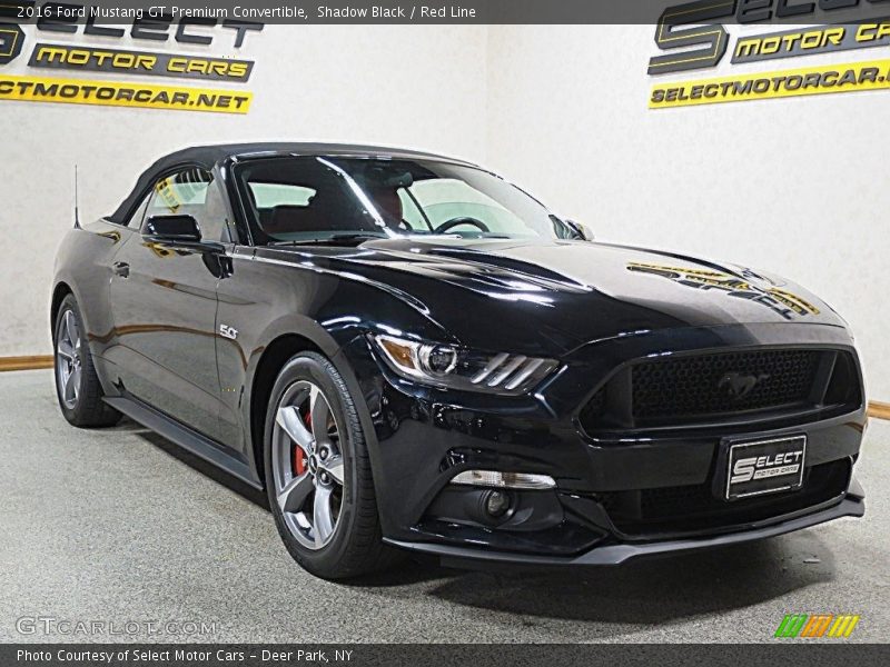 Shadow Black / Red Line 2016 Ford Mustang GT Premium Convertible