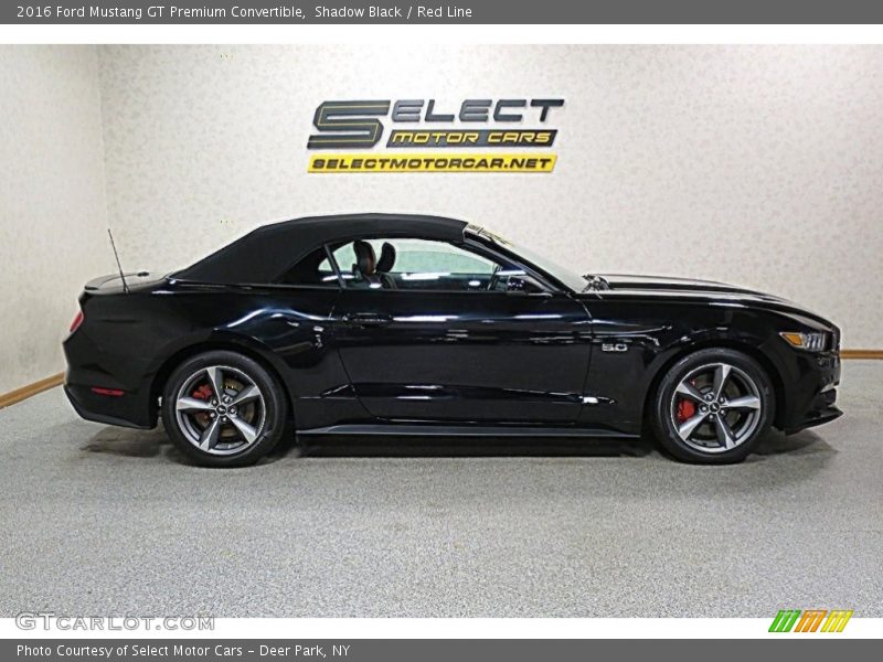 Shadow Black / Red Line 2016 Ford Mustang GT Premium Convertible