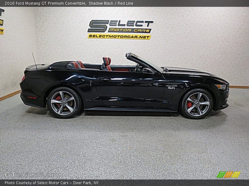 Shadow Black / Red Line 2016 Ford Mustang GT Premium Convertible