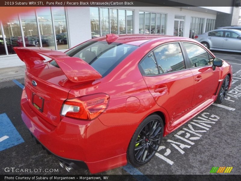 Pure Red / Recaro Black Ultrasuede/Carbon Black 2019 Subaru WRX STI