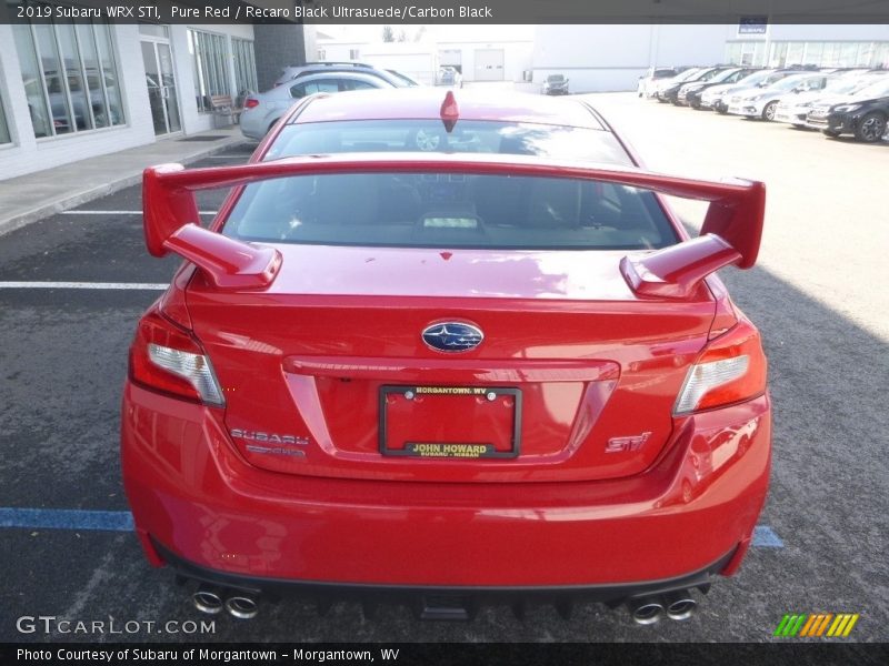 Pure Red / Recaro Black Ultrasuede/Carbon Black 2019 Subaru WRX STI