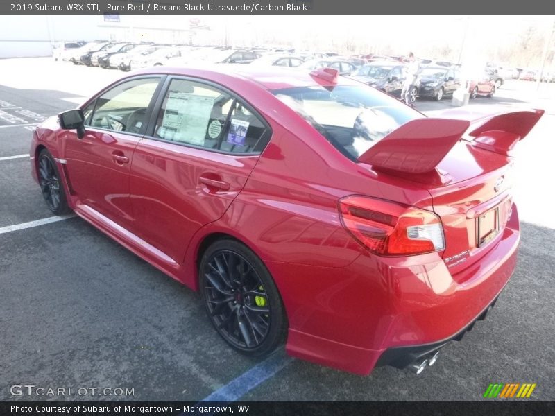 Pure Red / Recaro Black Ultrasuede/Carbon Black 2019 Subaru WRX STI