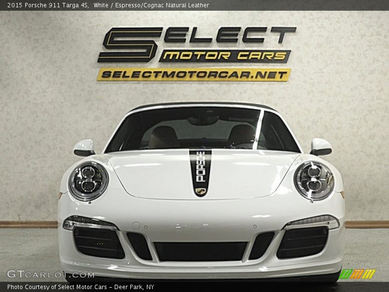 White / Espresso/Cognac Natural Leather 2015 Porsche 911 Targa 4S