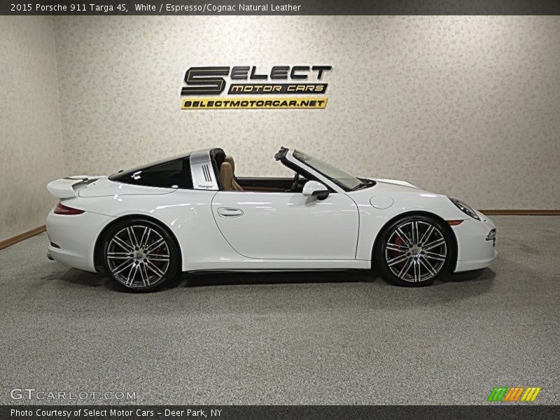 White / Espresso/Cognac Natural Leather 2015 Porsche 911 Targa 4S