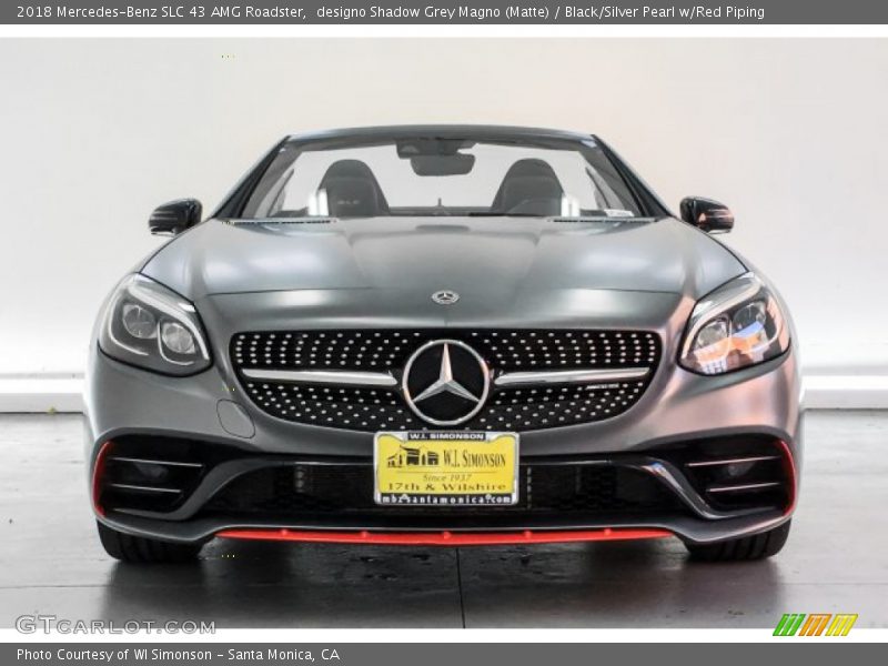 designo Shadow Grey Magno (Matte) / Black/Silver Pearl w/Red Piping 2018 Mercedes-Benz SLC 43 AMG Roadster