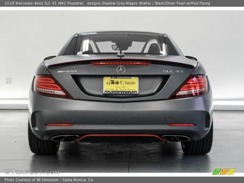 designo Shadow Grey Magno (Matte) / Black/Silver Pearl w/Red Piping 2018 Mercedes-Benz SLC 43 AMG Roadster