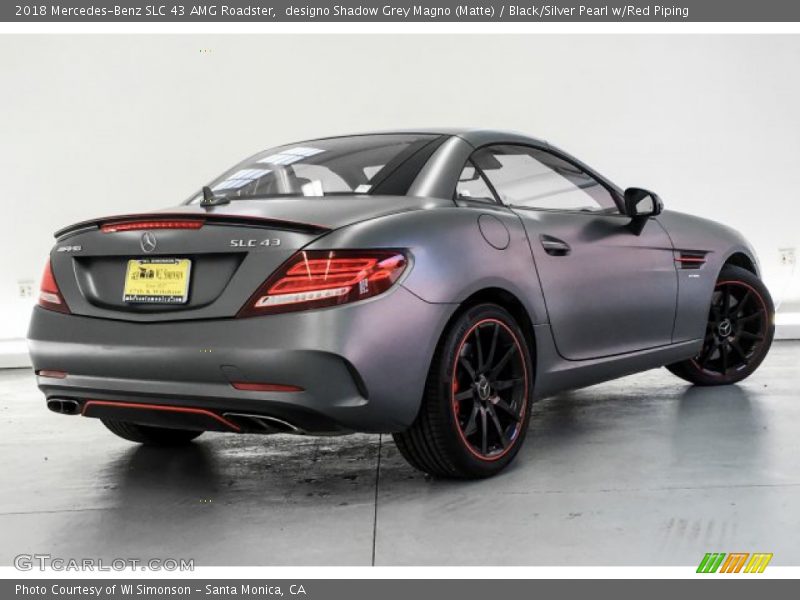 designo Shadow Grey Magno (Matte) / Black/Silver Pearl w/Red Piping 2018 Mercedes-Benz SLC 43 AMG Roadster