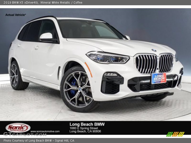 Mineral White Metallic / Coffee 2019 BMW X5 xDrive40i