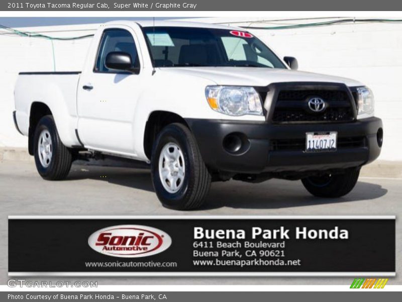 Super White / Graphite Gray 2011 Toyota Tacoma Regular Cab