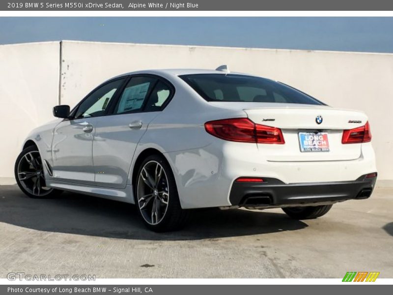Alpine White / Night Blue 2019 BMW 5 Series M550i xDrive Sedan