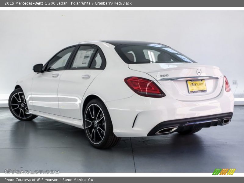 Polar White / Cranberry Red/Black 2019 Mercedes-Benz C 300 Sedan