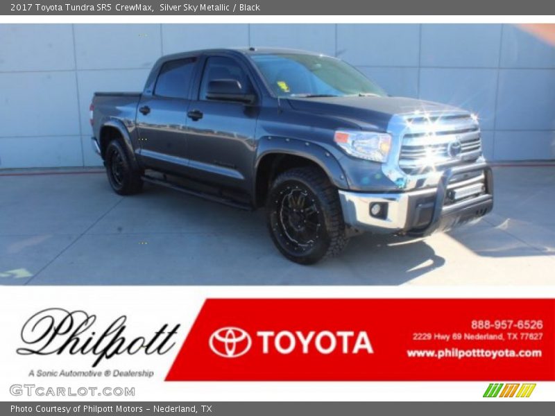 Silver Sky Metallic / Black 2017 Toyota Tundra SR5 CrewMax