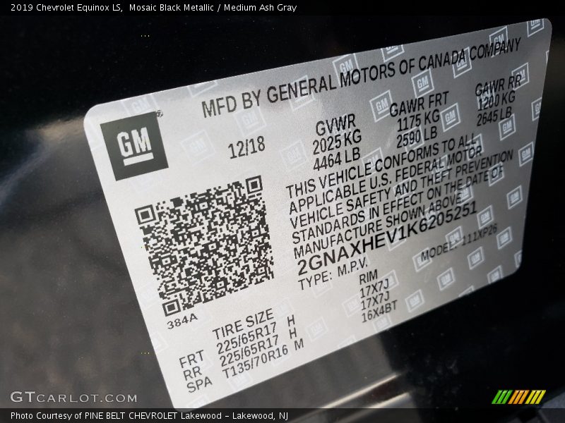 Mosaic Black Metallic / Medium Ash Gray 2019 Chevrolet Equinox LS