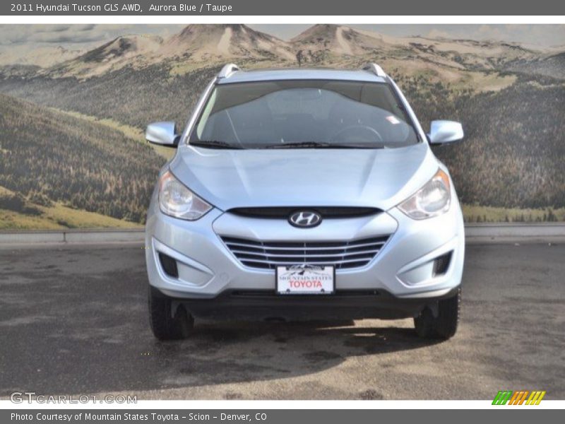 Aurora Blue / Taupe 2011 Hyundai Tucson GLS AWD