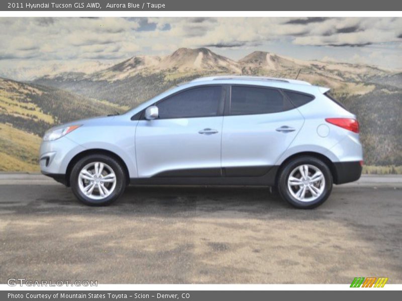 Aurora Blue / Taupe 2011 Hyundai Tucson GLS AWD