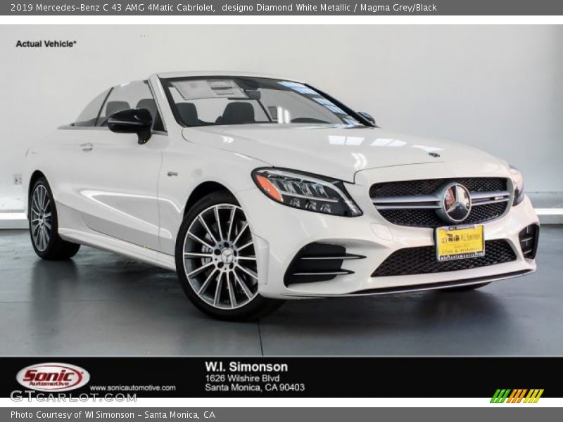 designo Diamond White Metallic / Magma Grey/Black 2019 Mercedes-Benz C 43 AMG 4Matic Cabriolet