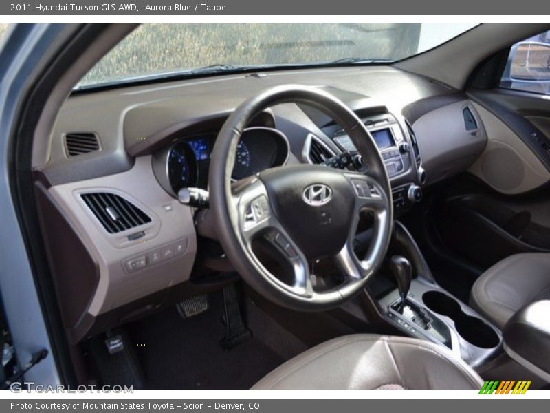 Aurora Blue / Taupe 2011 Hyundai Tucson GLS AWD