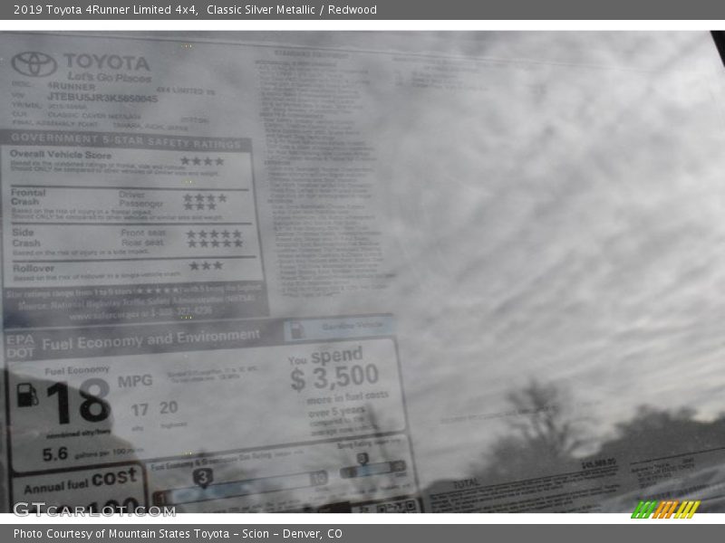 Classic Silver Metallic / Redwood 2019 Toyota 4Runner Limited 4x4