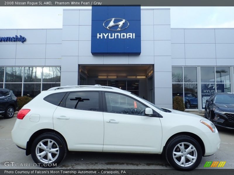Phantom White Pearl / Gray 2008 Nissan Rogue SL AWD