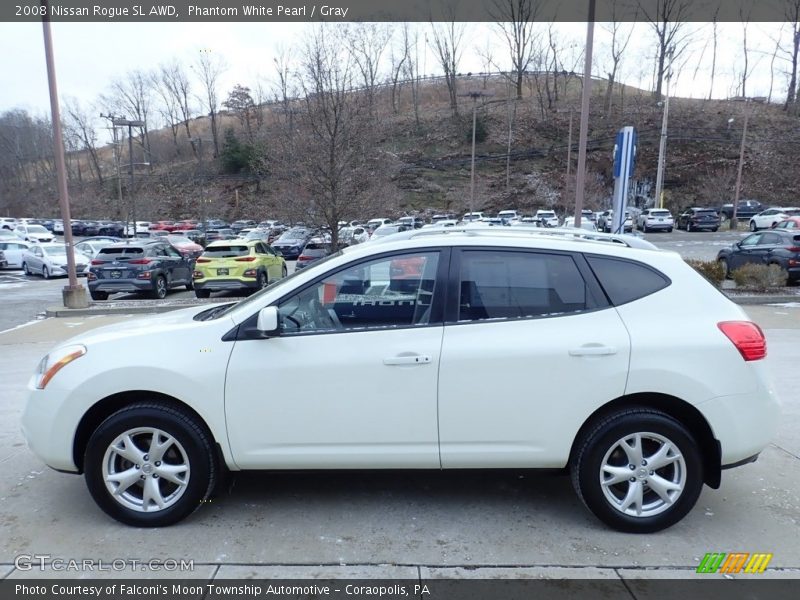 Phantom White Pearl / Gray 2008 Nissan Rogue SL AWD