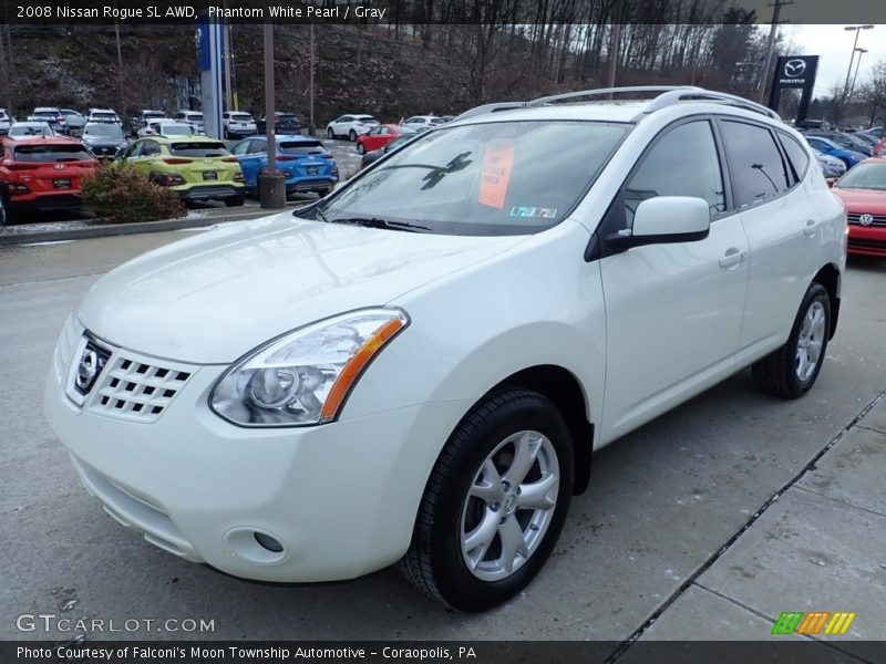 Phantom White Pearl / Gray 2008 Nissan Rogue SL AWD