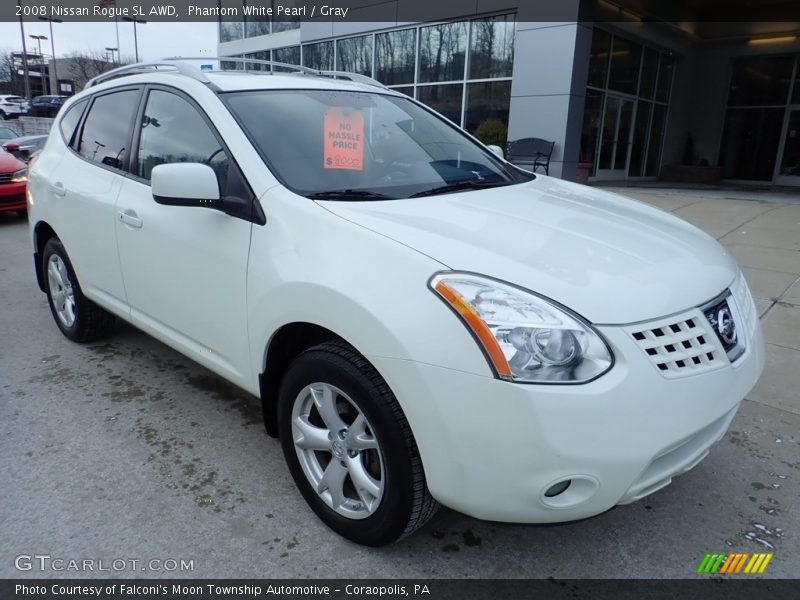 Phantom White Pearl / Gray 2008 Nissan Rogue SL AWD