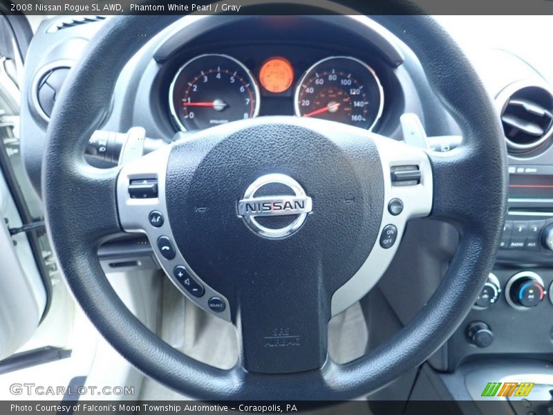 Phantom White Pearl / Gray 2008 Nissan Rogue SL AWD