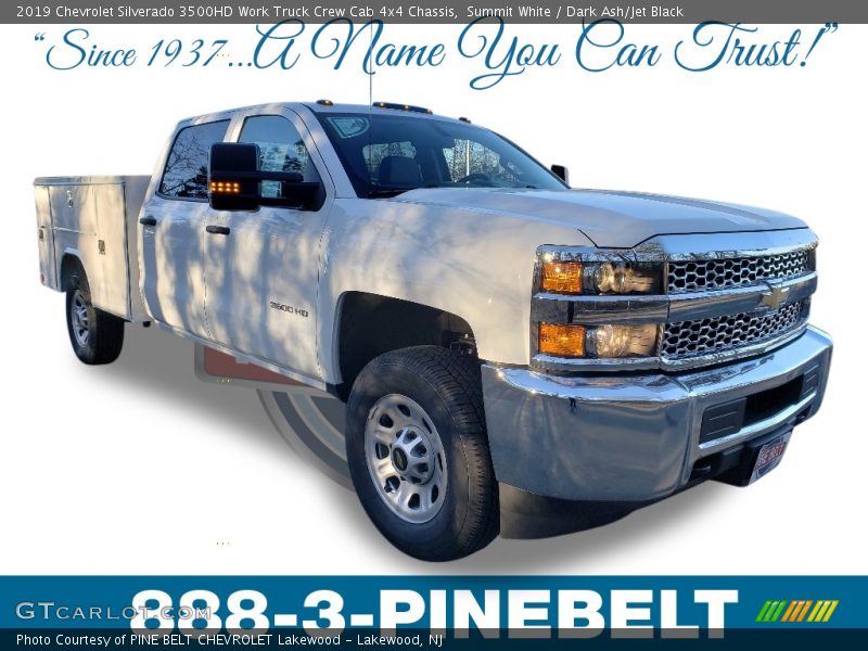 Summit White / Dark Ash/Jet Black 2019 Chevrolet Silverado 3500HD Work Truck Crew Cab 4x4 Chassis