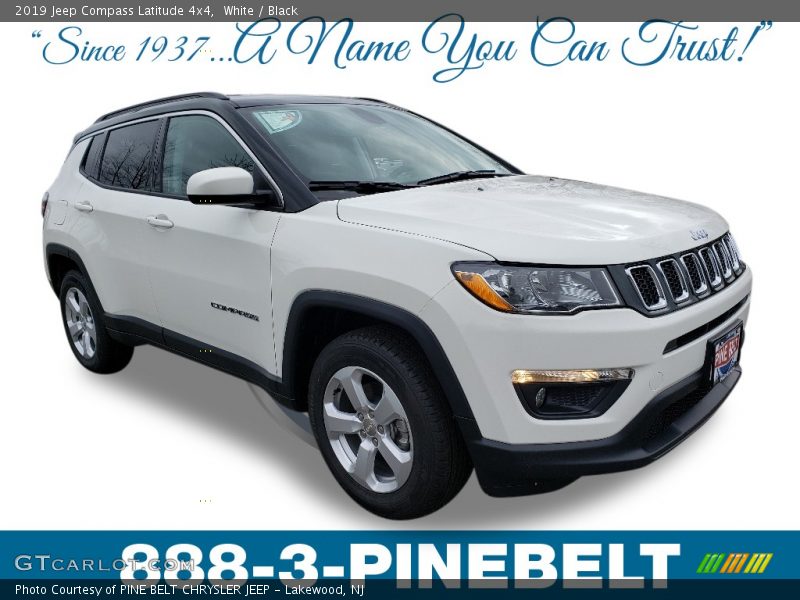 White / Black 2019 Jeep Compass Latitude 4x4