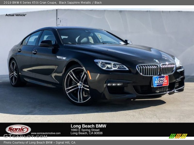 Black Sapphire Metallic / Black 2019 BMW 6 Series 650i Gran Coupe