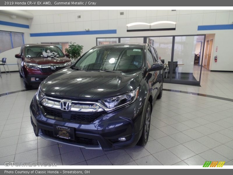 Gunmetal Metallic / Gray 2019 Honda CR-V EX AWD