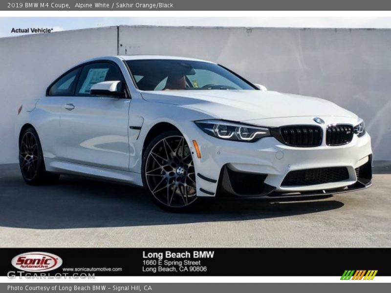 Alpine White / Sakhir Orange/Black 2019 BMW M4 Coupe